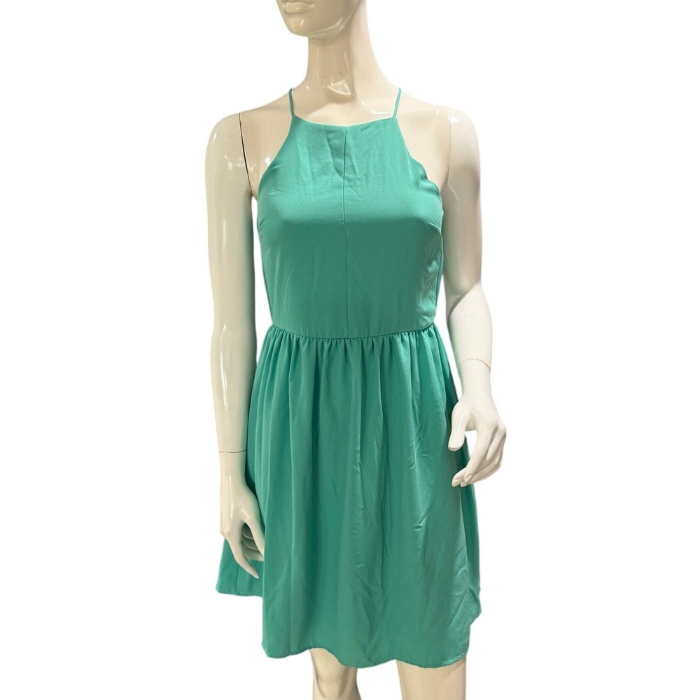 Everly Aqua Sleeveless Fit & Flare Dress Size Small